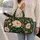 Emerald Peony and Apricot Blooms for Elegant Weekend Travel and Getaways Quilted Weekend Bag - 2