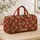 Terracotta Daisy And Olive Leaf Rows For Relaxed Weekend Getaways And Garden Lovers Quilted Weekend Bag - 4