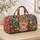 Sweet Strawberry Kitten with Floral Bows for Springtime Getaways and Gift Giving Quilted Weekend Bag - 4