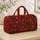 Red Holly, Candy Cane and Snowflake Motifs for Festive Christmas Holiday Getaways Quilted Weekend Bag - 4