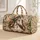 White Horse with Teal Rust Feather Mane for Southwestern Road Trips and Desert Escapes Quilted Weekend Bag - 1