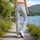 Soft Blue Leopard Spots for Yoga, Pilates, Travel and Everyday Activewear Wear Leggings - 12