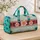 Turquoise Coral Geometric Stripes for Sunny Beach Getaways and Colorful Weekend Escapes Quilted Weekend Bag - 4