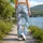 Light Blue Camouflage for Yoga, Pilates, Commuting, and Everyday Wear Leggings - 12
