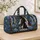 Black And White Horse With Blue Hydrangeas For Cottage Garden Getaways And Travel Quilted Weekend Bag - 4