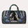 Black And White Horse With Blue Hydrangeas For Cottage Garden Getaways And Travel Quilted Weekend Bag - 6