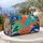 Coral Color Block Circles for Bright Summer Getaways and Relaxed Weekend Travel Style Quilted Weekend Bag - 5