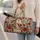 Cream Horse and Red Poppies for Coastal Equestrian Summer Travel and Equestrian Lovers Quilted Weekend Bag - 2