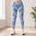 Powder Blue White Blossom Florals for Yoga Pilates and Everyday Style Leggings - 4