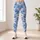Powder Blue White Blossom Florals for Yoga Pilates and Everyday Style Leggings - 6