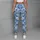 Powder Blue White Blossom Florals for Yoga Pilates and Everyday Style Leggings - 4