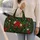 Emerald Holly and Candy Cane Holiday Garden for Festive Winter Getaways Quilted Weekend Bag - 2