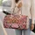 Pink Gingerbread Village and Snowy Trees for Cozy Christmas Getaways Quilted Weekend Bag - 2