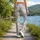 Silver Ripple Waves for Yoga, Pilates, Commuting and Everyday Activewear Leggings - 12