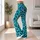 Aqua Leopard Spots for Yoga, Pilates, and Everyday City Style Leggings - 11