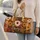Rust Mustard Daisy Patchwork for Autumn Park Trips, Travel and Cozy Getaways Quilted Weekend Bag - 2
