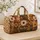 Rust Mustard Daisy Patchwork for Autumn Park Trips, Travel and Cozy Getaways Quilted Weekend Bag - 4