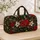 Red White Blossoms and Candy Canes for Festive Holiday Travel and Cozy Winter Getaways Quilted Weekend Bag - 4