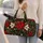 Red White Blossoms and Candy Canes for Festive Holiday Travel and Cozy Winter Getaways Quilted Weekend Bag - 2