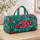 Watermelon and Tropical Leaves in Aqua for Seaside Summer Travel Getaways and Beach Picnics Quilted Weekend Bag - 4