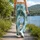 Teal Peacock Feathers for Yoga, Pilates, Travel, and Everyday Style Leggings - 12