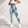 Teal Peacock Feathers for Yoga, Pilates, Travel, and Everyday Style Leggings - 4