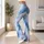 Blue Gray Sky Cloud Wash for Yoga Pilates Travel and Everyday Athleisure Wear Women Leggings - 11