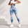 Blue Gray Sky Cloud Wash for Yoga Pilates Travel and Everyday Athleisure Wear Women Leggings - 5