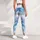 Blue Gray Sky Cloud Wash for Yoga Pilates Travel and Everyday Athleisure Wear Women Leggings - 6
