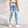 Blue Gray Sky Cloud Wash for Yoga Pilates Travel and Everyday Athleisure Wear Women Leggings - 4