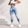 Blue Gray Sky Cloud Wash for Yoga Pilates Travel and Everyday Athleisure Wear Women Leggings - 5