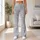 Silver Gray Tiny Blooms And Geometric Lattice For Yoga Pilates And Everyday Athleisure Leggings - 11