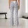 Silver Gray Tiny Blooms And Geometric Lattice For Yoga Pilates And Everyday Athleisure Leggings - 10