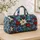 Winter Blue Poinsettia And Candy Cane Motifs For Holiday Travel And Cozy Getaways Quilted Weekend Bag - 4
