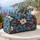 Winter Blue Poinsettia And Candy Cane Motifs For Holiday Travel And Cozy Getaways Quilted Weekend Bag - 5