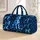 Navy Mint Geometric Dogs and Paw Prints for Rainy Day City Travel and Pet Lovers Style Quilted Weekend Bag - 1