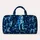 Navy Mint Geometric Dogs and Paw Prints for Rainy Day City Travel and Pet Lovers Style Quilted Weekend Bag - 6