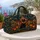 Vintage Night Circus Cat and Pumpkin Scene for Autumn Travel and Weekend Getaways Quilted Weekend Bag - 5