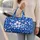 Cobalt Blue Wildflowers for Breezy Coastal Getaways, Beach Days, and Summer Travel Quilted Weekend Bag - 2