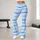 Sky Blue And White Coastal Stripes For Yoga Pilates And Everyday Activewear Leggings - 11