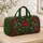 Holly Berry Candy Cane Christmas Botanicals for Festive Winter Getaways and Holiday Travel Quilted Weekend Bag - 4