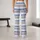 Blue And Taupe Stripes For Yoga, Pilates And Everyday Active Style For Relaxed Women Leggings - 10