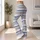 Blue And Taupe Stripes For Yoga, Pilates And Everyday Active Style For Relaxed Women Leggings - 12