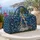 Golden Giraffes and Blue Leaves for Weekend Travel, Lakeside Days and Nature Lovers Quilted Weekend Bag - 5
