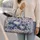 Blue-and-White Toile Pumpkins and Vines for Autumn Getaways and Cozy Fall Travel Quilted Weekend Bag - 2