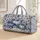 Blue-and-White Toile Pumpkins and Vines for Autumn Getaways and Cozy Fall Travel Quilted Weekend Bag - 1