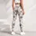 Charcoal Paw Prints on Ivory for Yoga, Pilates, and Everyday Casual Wear Leggings - 6
