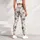 Charcoal Paw Prints on Ivory for Yoga, Pilates, and Everyday Casual Wear Leggings - 4
