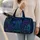 Neon Dog Sketches and Paw Prints for Twilight Lake Travel and Weekend Adventures Quilted Weekend Bag - 2