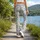 Blue Bow And Tiny Floral Motifs For Yoga, Pilates, And Everyday Outings Leggings - 12